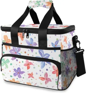Colored Floral Tie-dye Polka Dots Cooler Bag Insulated Cooler Soft Sided Cooler 24 Can Portable Picnic Bag Large Leakproof Lunch Bag Box for Beach Grocery Camping Travel Car Men Women