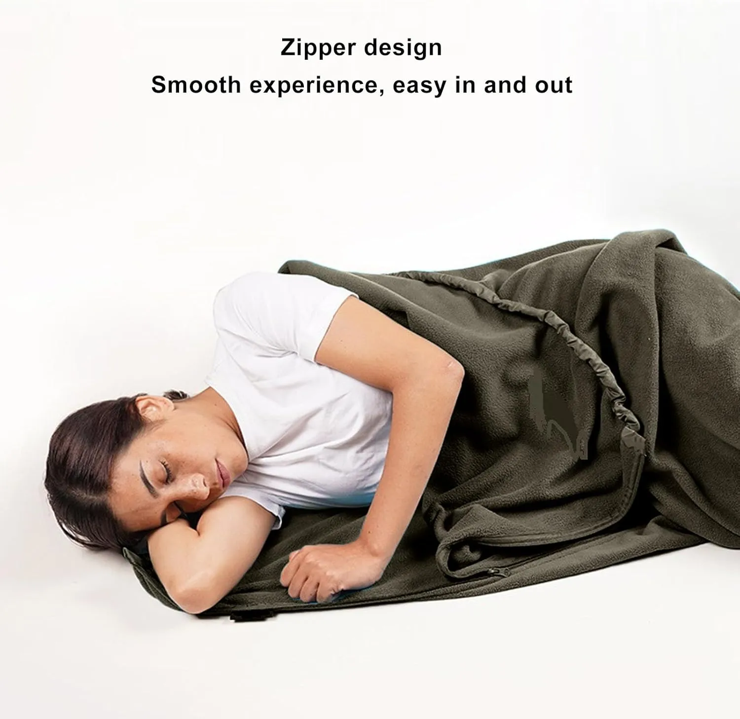 Comfortable Sleeping Bag Blanket, Ultra Thick Travel Blanket, Soft Outdoor Liner for Hiking, Camping, Backpacking, and Travel – Machine Washable and Lightweight