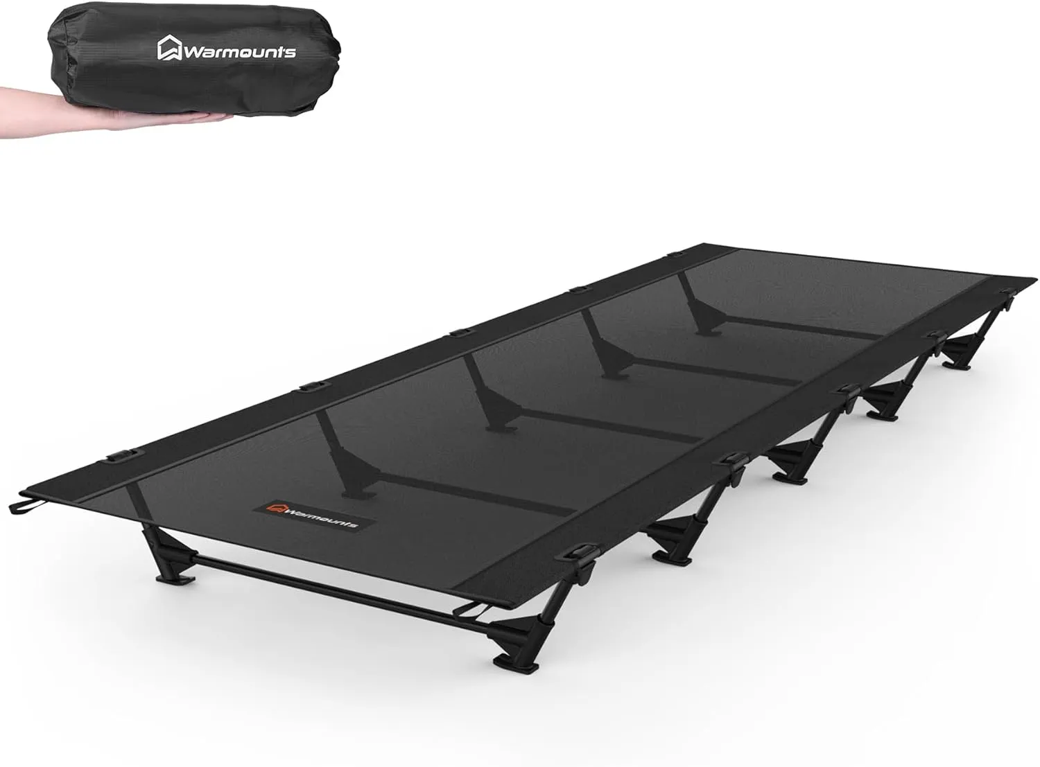Compact Camping Cot, 60s Easy Set-Up, 28'' Wide Surface, Ultralight Backpacking Cot Supports 275lbs, Folding Camping Cot w/Carrying Bag for Outdoors & Indoor (Mesh Black)