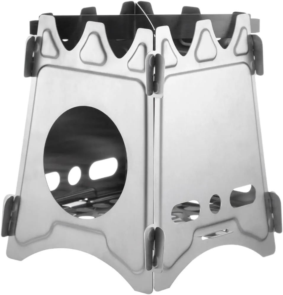 Compact Foldable Wood Stove - Stainless Steel Camping Stove for Outdoor Adventures