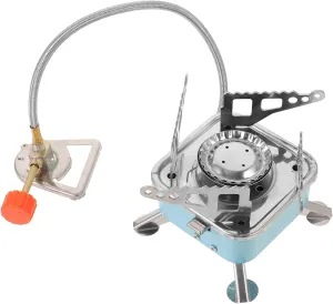 Compact Folding Camping Stove Portable Gas Burner for Outdoor Bbq for Picnics and Backpacking Durable Design with Reusable Feature