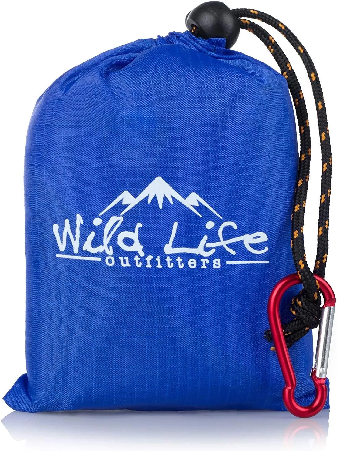 Compact Portable Kanga Pocket Blanket: Packable Outdoor Blankets for Camping - Sand Proof Beach Blanket & Water Resistant Picnic Blanket - Blue Mat With Carabiner Clip Carrying Pouch - 55" x 44"