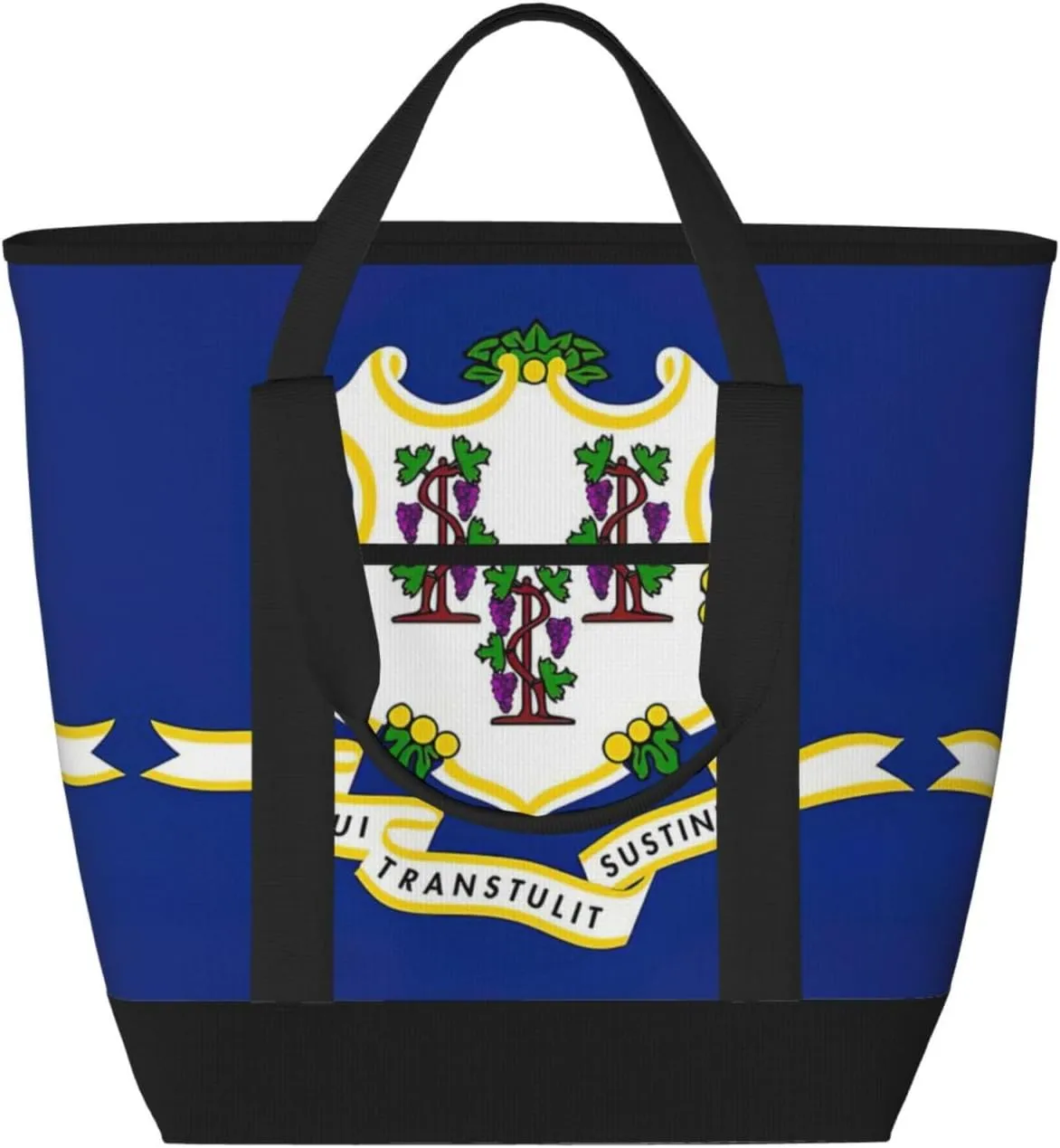 Connecticut State Flag Ladies beach bag insulation cooling bag reusable insulation lunch bag suitable for office