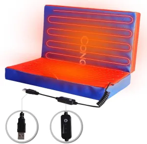 CONQUECO Portable Heating Pad Stadium Seat Cushion for Bleachers - Electric Warmer Mat with 3 Heat Setting for Outdoor Sports Camping Travel (Power Bank NOT Included)