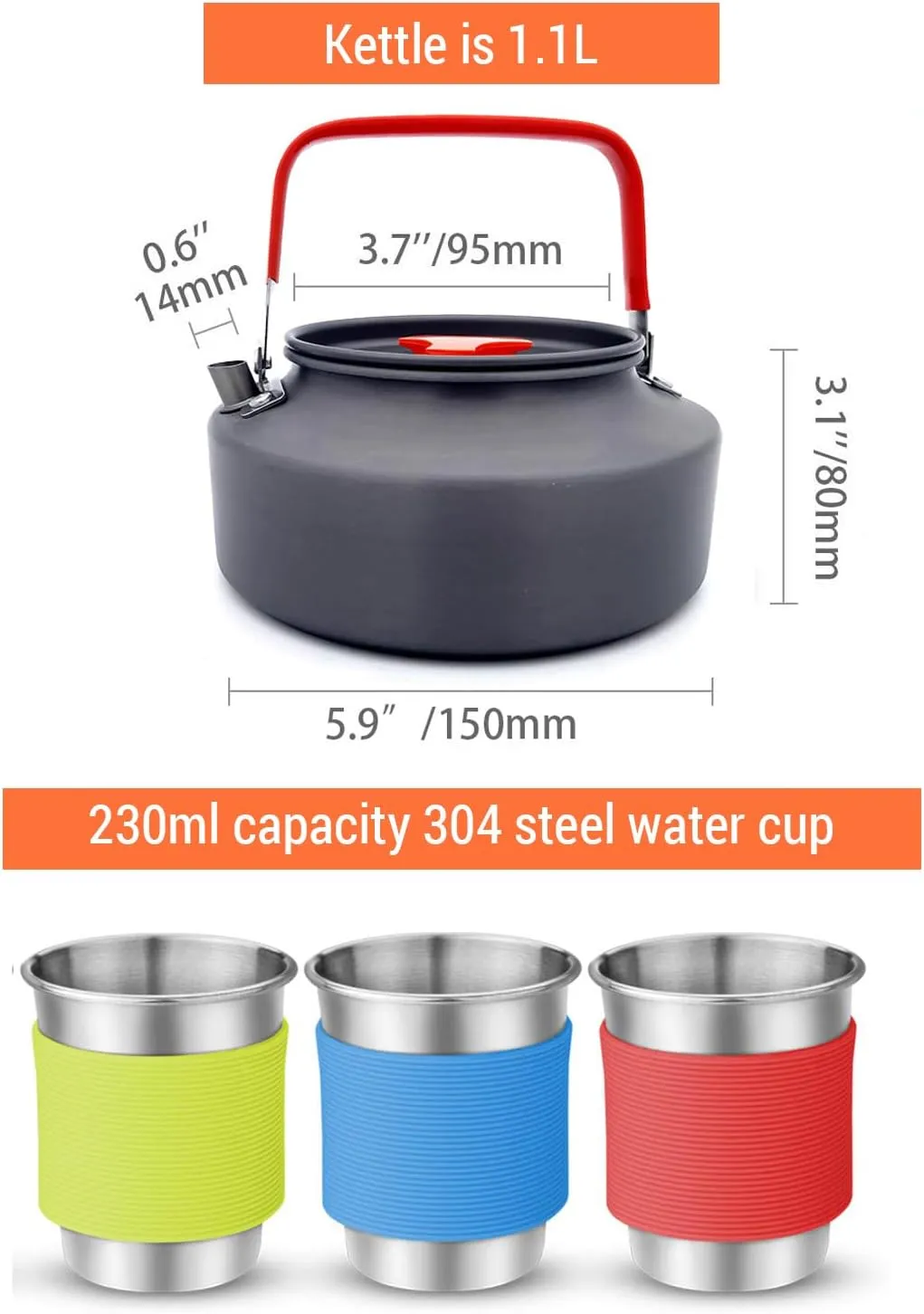 Cookware Set CamCookware Set Outdoor Cooking Equipment for CamHiking and Picnics for 2-3 People All in Compact Camp Cooking Set