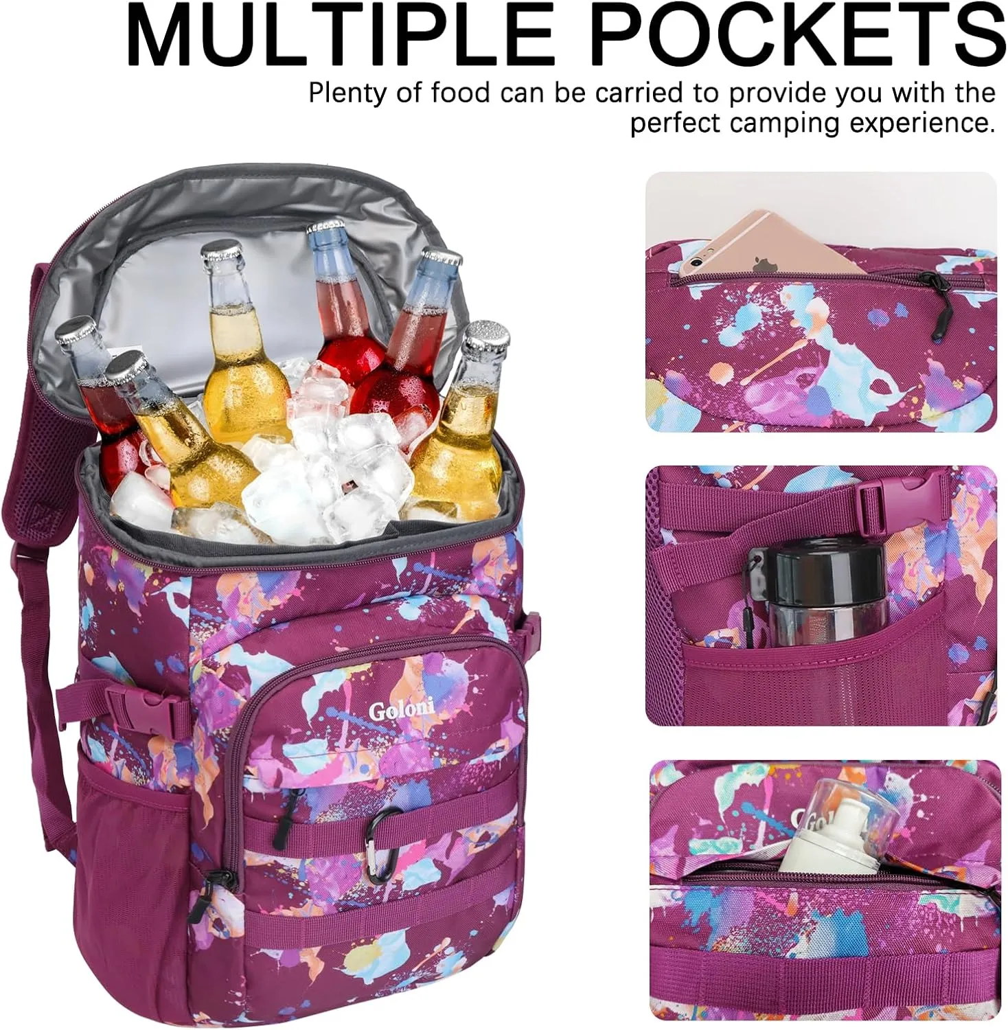 Cooler Backpack Insulated Leak Proof,Small Soft Coolers Bag for Men and Women Camping,Travel,Beach,Hiking,Picnic
