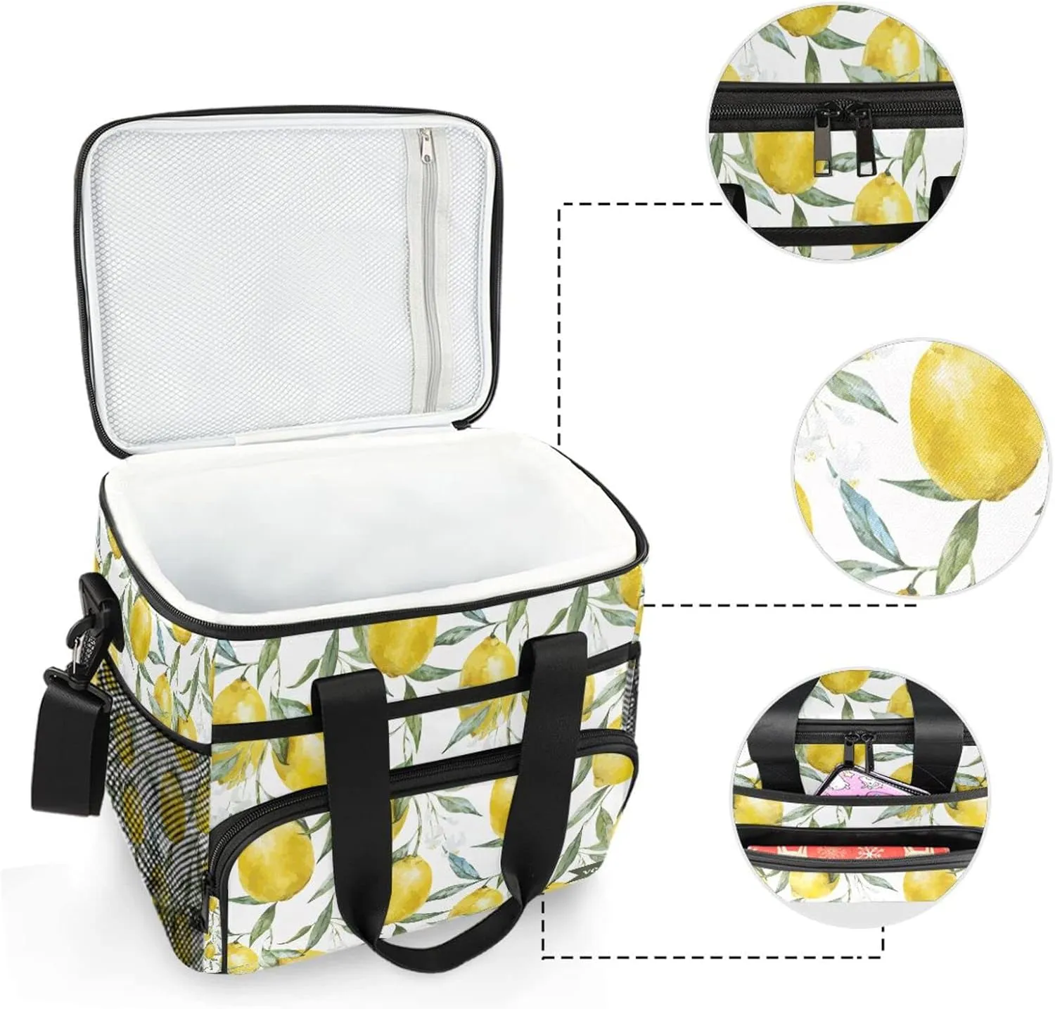 Cooler Bag Insulated Picnic Bag Large Lunch Box Reusable Tote Bag Soft Sided Portable Beach Cooler Grocery Camping