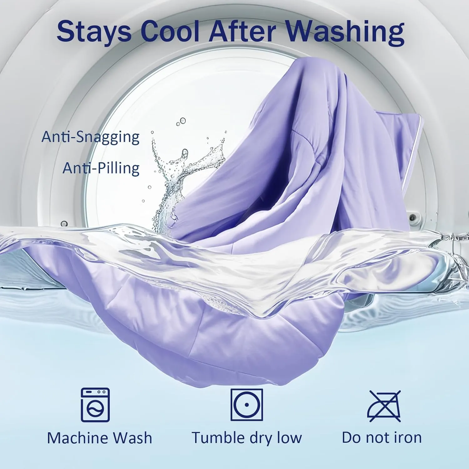Cooling Blanket Comforter Hot Sleepers-Full/King Cooling Duvet Insert, Double-Sided Cold Blanket for Night Sweats, Summer Lightweight Breathable Comforter (106''x90'', Light Purple)