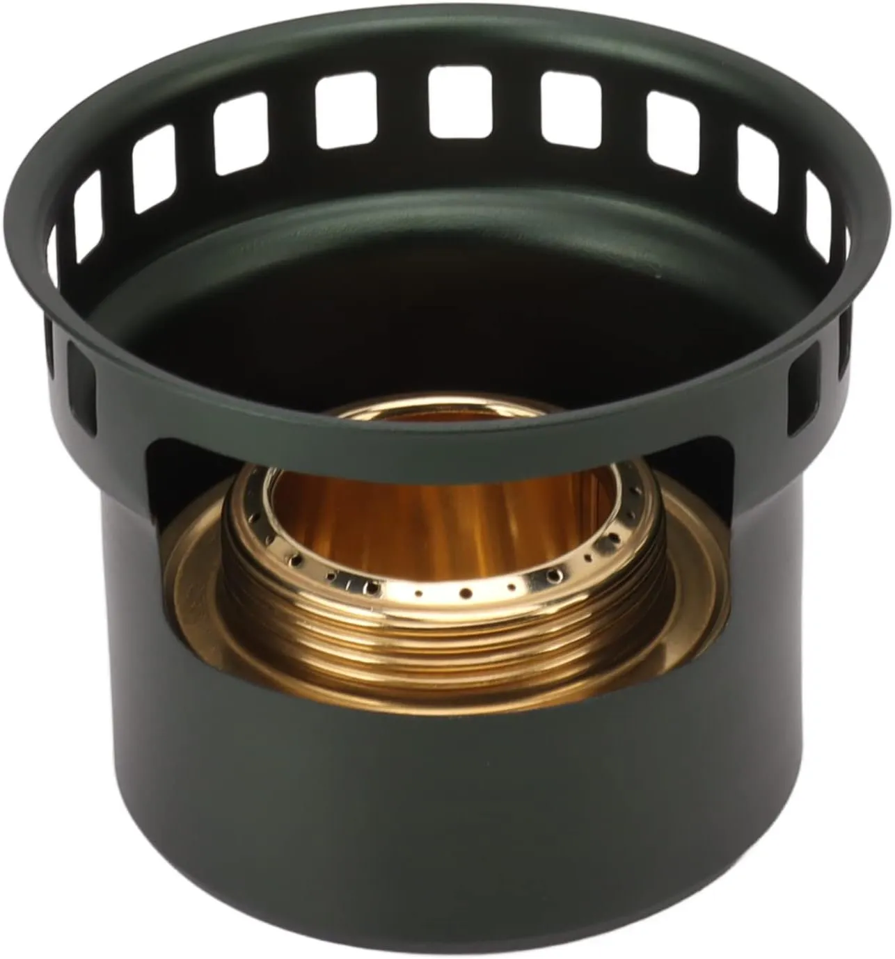 Copper Windproof Portable Alcohol Stove Camping Picnic Outdoor (Dark Green)