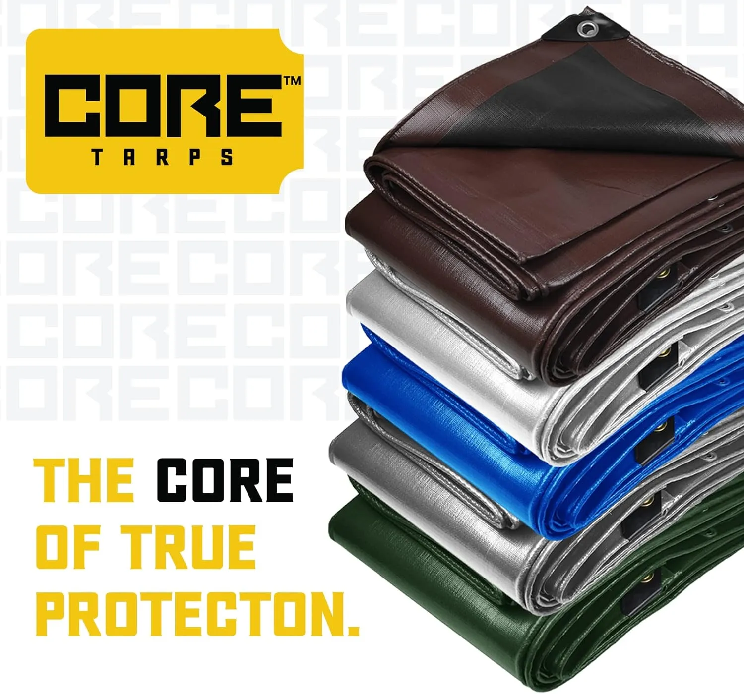Core Tarps Extreme Heavy Duty 20 Mil Tarp Cover, Waterproof, UV Resistant, Rip and Tear Proof, Poly Tarpaulin with Reinforced Edges for Roof, Camping, Patio, Pool, Boat (White 12′ X 25′)