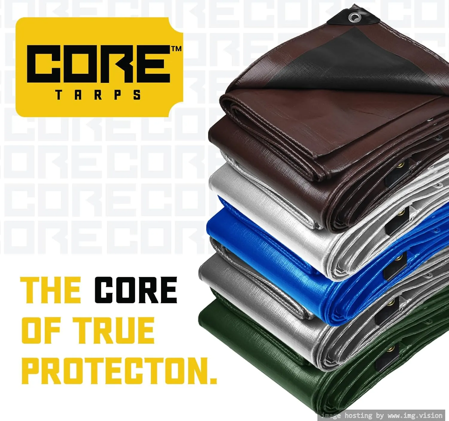 Core Tarps Extreme Heavy Duty 20 Mil Tarp Cover, Waterproof, UV Resistant, Rip and Tear Proof, Poly Tarpaulin with Reinforced Edges for Roof, Camping, Patio, Pool, Boat (White 12′ X 25′)