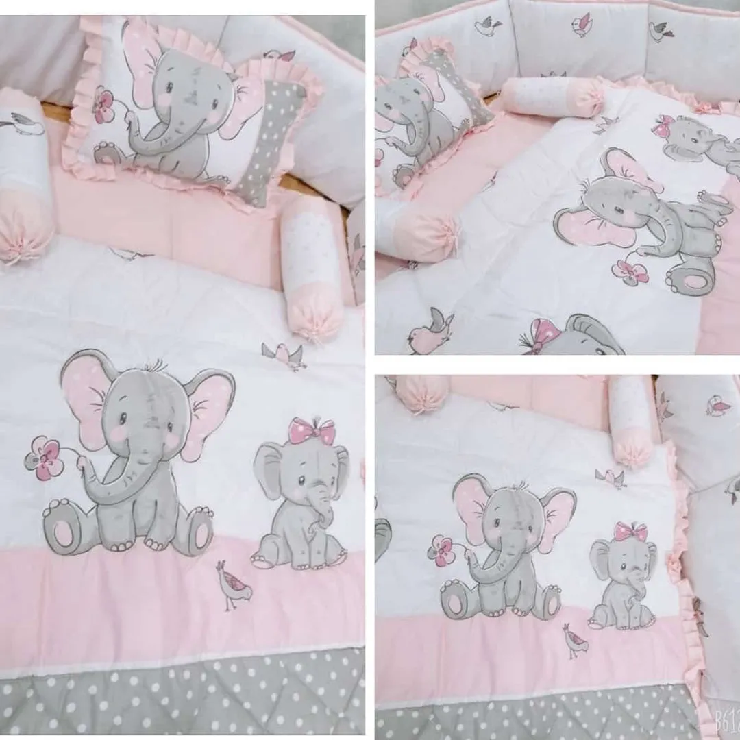 Cot Bedding Set - Elephant