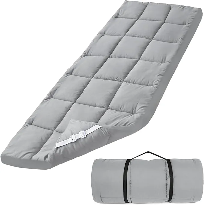 Cot Mattress Topper (Improved Thickness), Quilted Cot Pads for Camping, Soft Comfortable Sleeping Cot Mattress Pad Only, Camping Mattress Pad 75"x30" for Camp Cot/Rv Bunk/Narrow Twin Beds, Navy