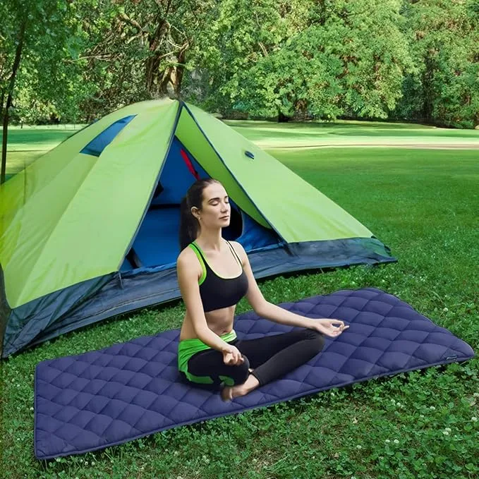 Cot Mattress Topper Pad Quilted, Foam Camping Cot Mattress Pad Non-Slip Super Soft Comfortable 75"x30", Cool Sleeping Cot Mattress Pad for Camp Cot/Rv Bunk/Narrow Twin Beds