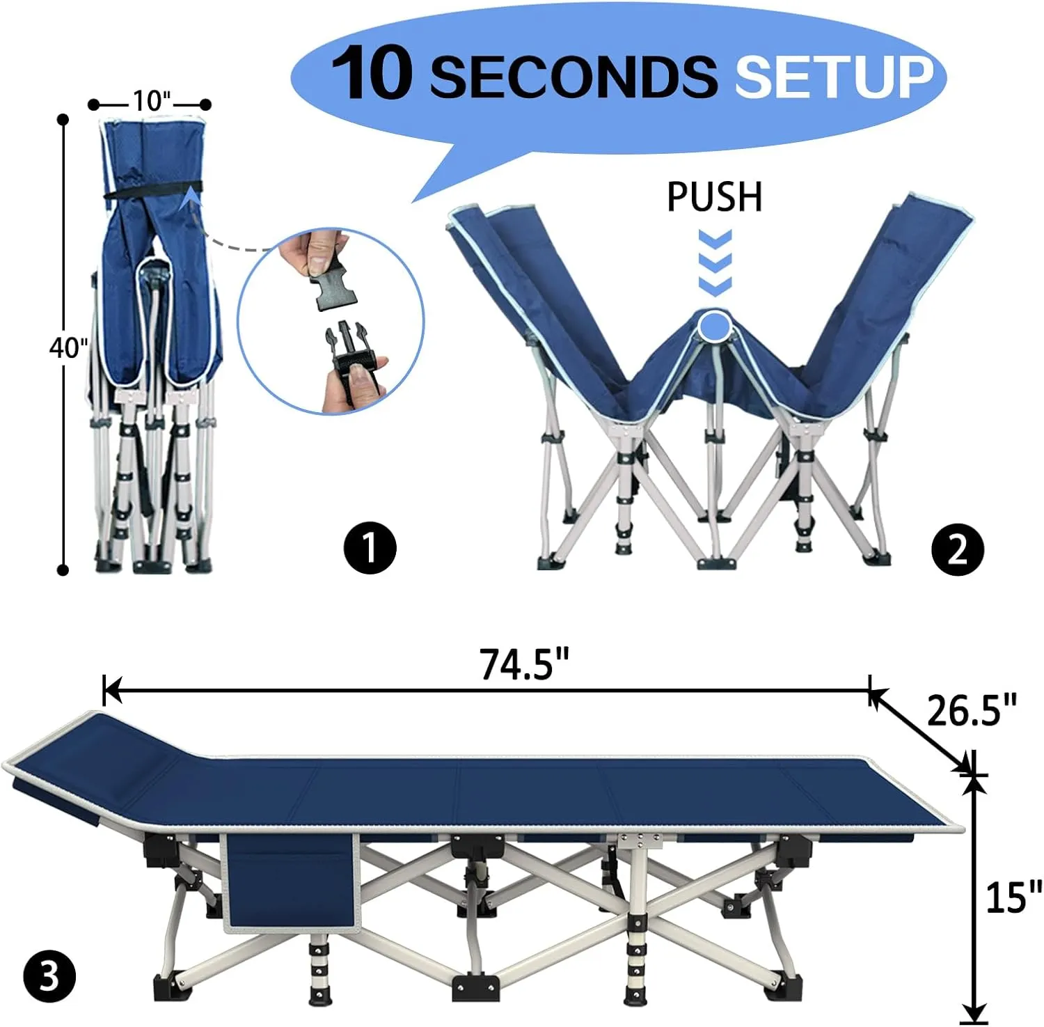 Cots for Sleeping with Pad Camping Cot with Comfortable Mattress Heavy Duty Camping Bed Sleeping Cot Include Carry Bag Camping Cots for Adults Kids Home Office Nap Indoor Outdoor