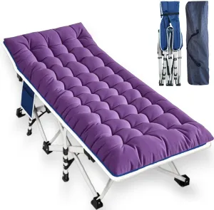 Cots for Sleeping with Pad Camping Cot with Comfortable Mattress Heavy Duty Camping Bed Sleeping Cot Include Carry Bag Camping Cots for Adults Kids Home Office Nap Indoor Outdoor