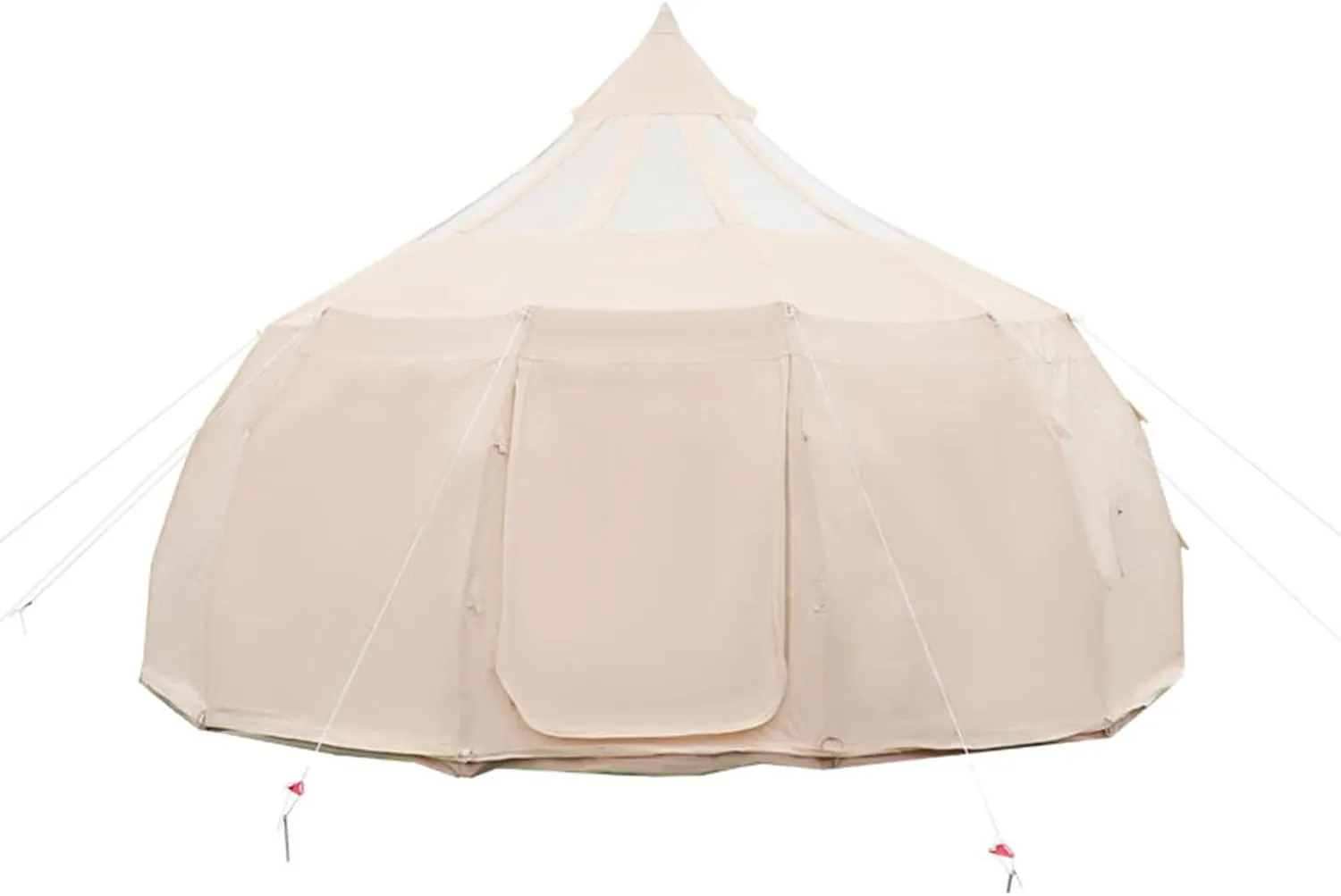 Cotton Canvas Bell Tent, Pyramid Yurt Tent with Stove Jack, 6-8 Person Large Glamping Tent for Camping, Hiking, Festival, Parties, Wedding, Music Festival