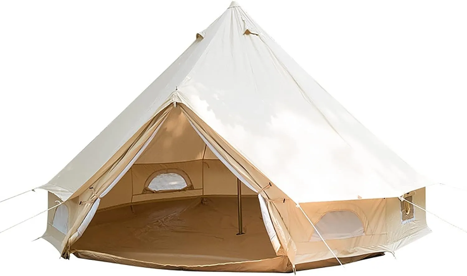 Cotton Canvas Tent with Stove Jack, 16.4ft Waterproof Bell Tent for Glamping, 4 Season Luxury Outdoor Camping Yurt Tent 8-10 Person, Great for Family