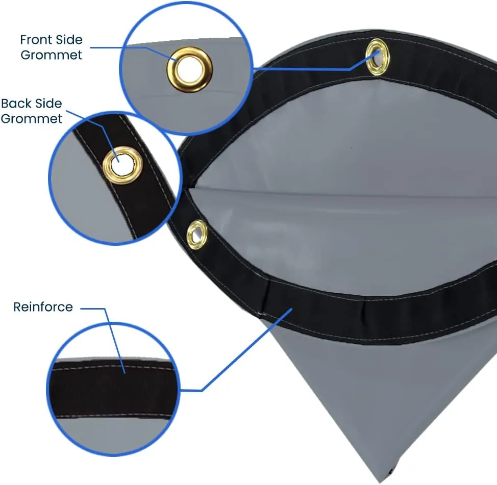 Covers & All Round Tarp Heavy Duty Waterproof 18 Oz PVC Polyester, Tear & UV Resistant Pool Cover, Multipurpose Use – Patio Garden Equipment, Sports Fields, Pet House, Tent (7ft Diameter, Gray)