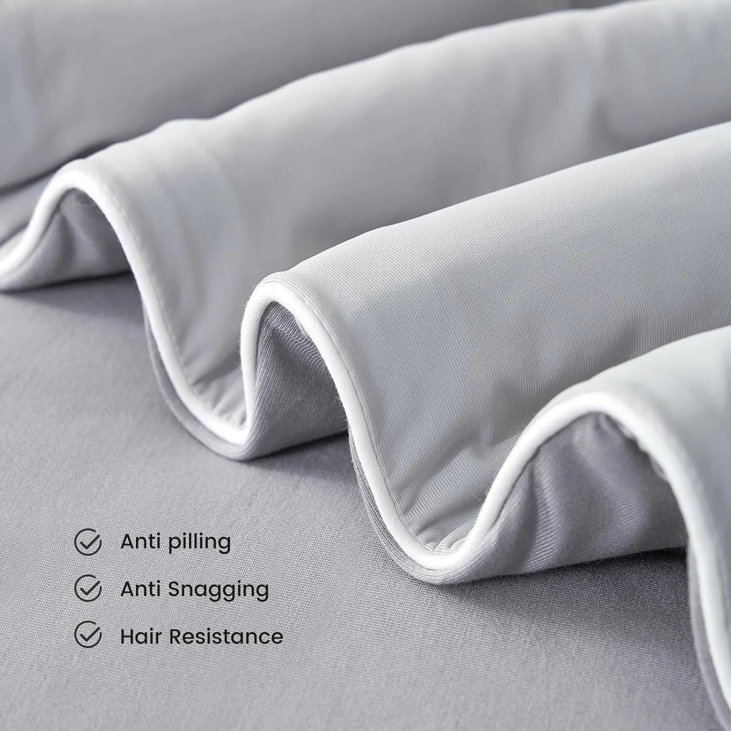 Cozy Bliss Cooling Comforter King Size, Double-Sided Cooling Blanket for Hot Sleepers and Night Sweats, Q-Max 0.4 Breathable Summer Comforter Quilt, Lightweight Soft Silky Smooth, Cool Grey