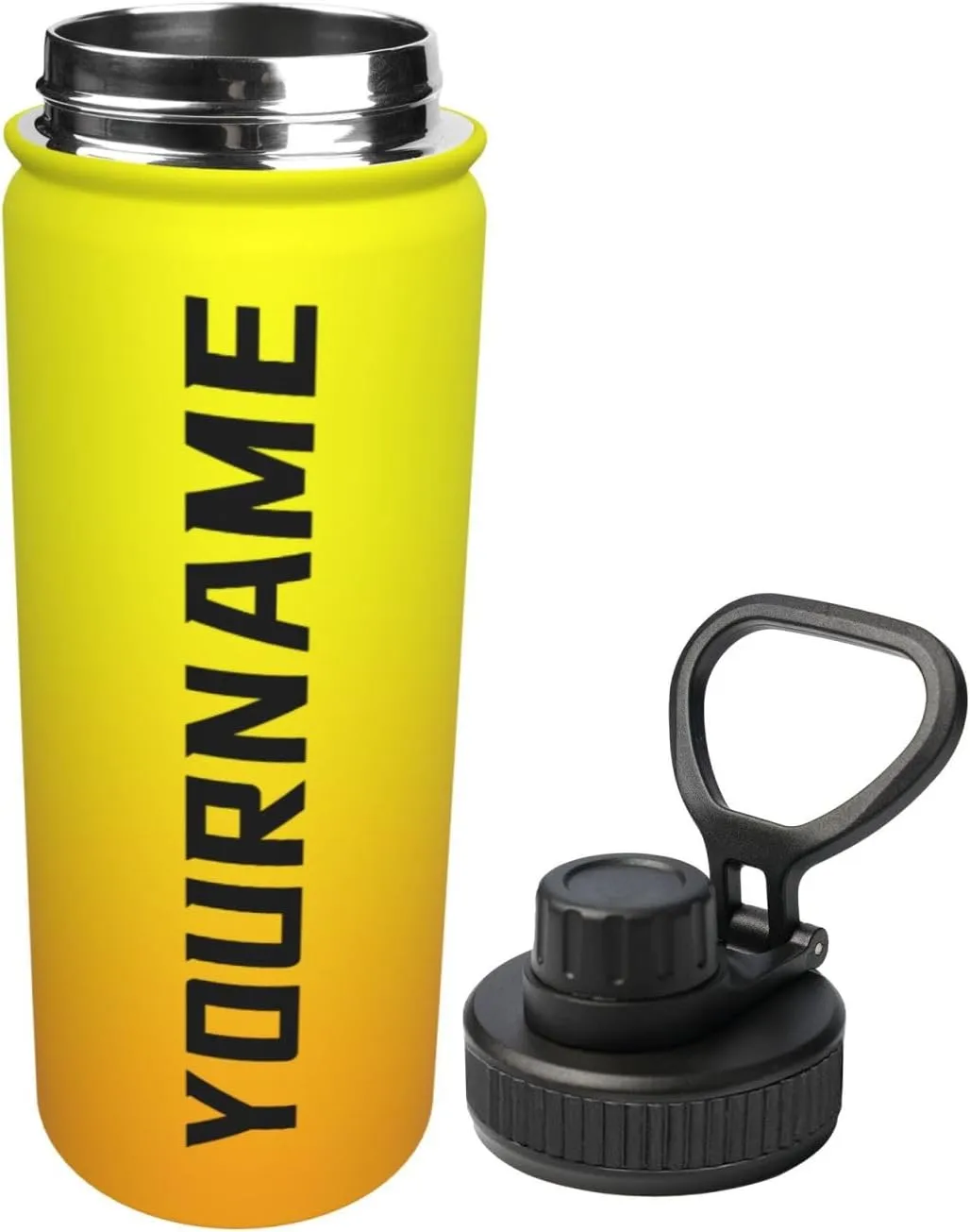 Customized 18 oz Insulated Stainless Steel Water Bottles Custom Name Sports Water Bottle for Hiking Gym Travel, Personalized Ombre Colors Flask