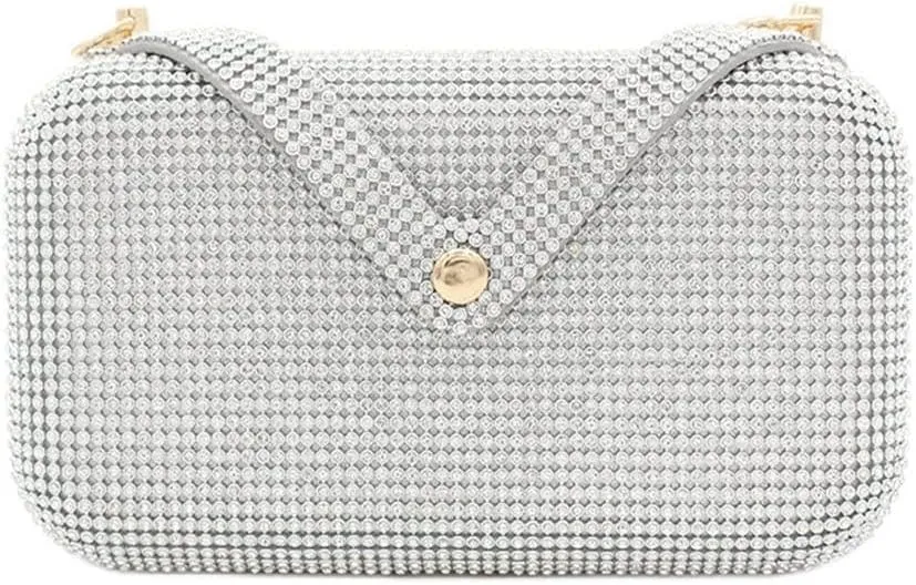 Diamond-Encrusted V-Shaped Dinner Bag Women's Bag Wedding Banquet Holding Bag Evening Dress Bag