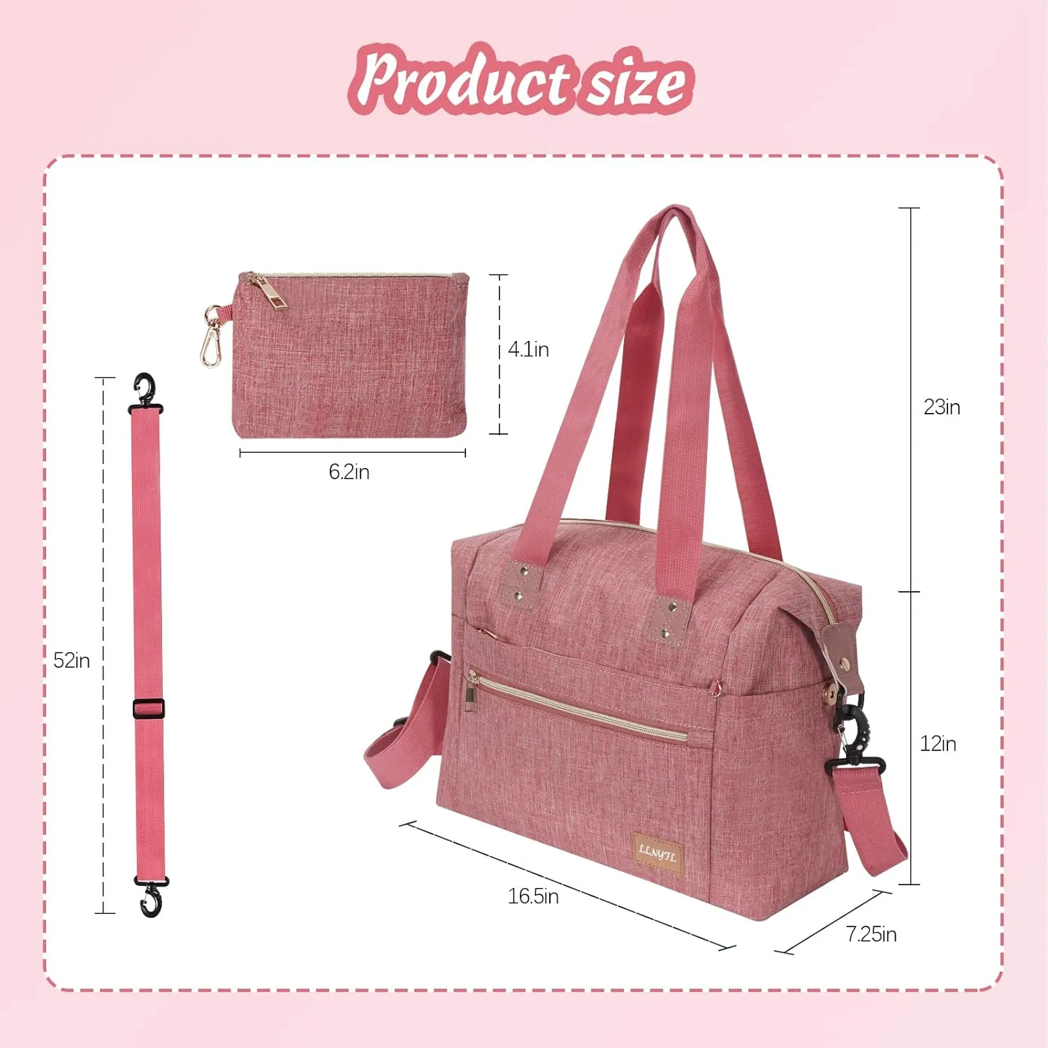Diaper Bag Tote for Women - Multi-Functional Baby Bag with Pacifier Case, Hospital Delivery & Travel Mom Backpack