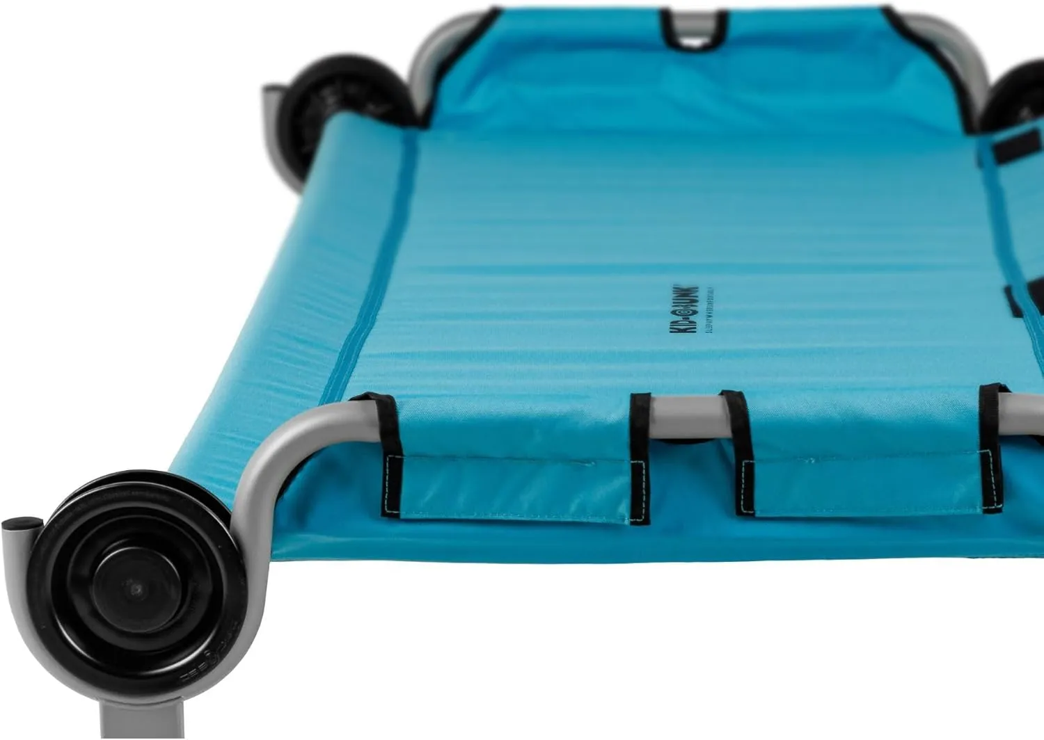 Disc-O-Bed Youth Single Cot Kid-O-Bed with Storage Organizer for Easy Gear Access & Carry Bag Transport, Indoor or Outdoor Use, Teal
