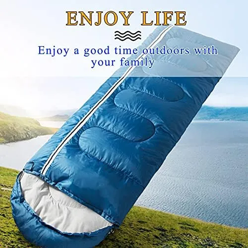 Double Sleeping Bag, Outdoor Camping, Ultra-Light Adult, Suitable for Hiking, Soft and Stitchable,Red/Left