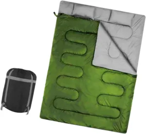 Double Sleeping Bag Warm Camping Sleep Bag 2 Person with Carry Pouch Portable Waterproof Backpacking Quilt for Indoor Travel
