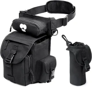 Drop Leg Tactical Bag for Men, Women, Parents, Hiking, Biking, Traveling or Photographers with an Insulated Bottle Pouch and Shoulder Strap.