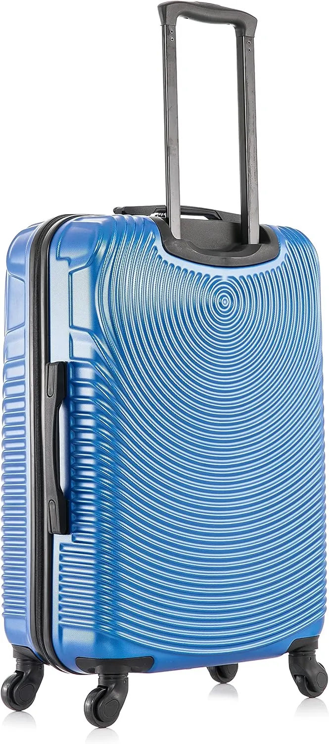 DUKAP INCEPTION Luggage with Spinner Wheels | Durable Lightweight Hardside Suitcase, Travel Bag with Handle and Trolley, 24-Inch Medium Checked Luggage | Blue