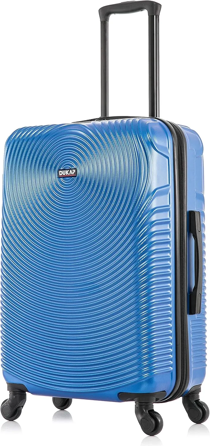 DUKAP INCEPTION Luggage with Spinner Wheels | Durable Lightweight Hardside Suitcase, Travel Bag with Handle and Trolley, 24-Inch Medium Checked Luggage | Blue