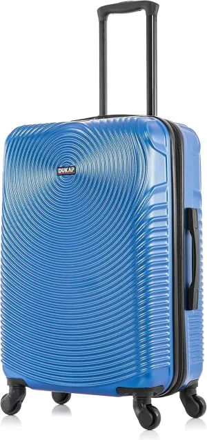 DUKAP INCEPTION Luggage with Spinner Wheels | Durable Lightweight Hardside Suitcase, Travel Bag with Handle and Trolley, 24-Inch Medium Checked Luggage | Blue