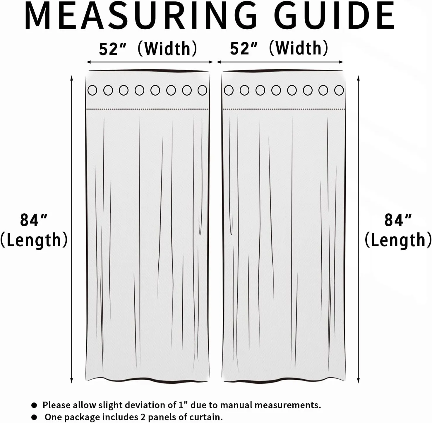 Easy-Going Linen Look Blackout Curtain 84 Inch Length Grommet Window Curtain Drapes for Bedroom, Living Room Thermal Insulated Room Darkening (Set of 2 Panels, Light Gray)