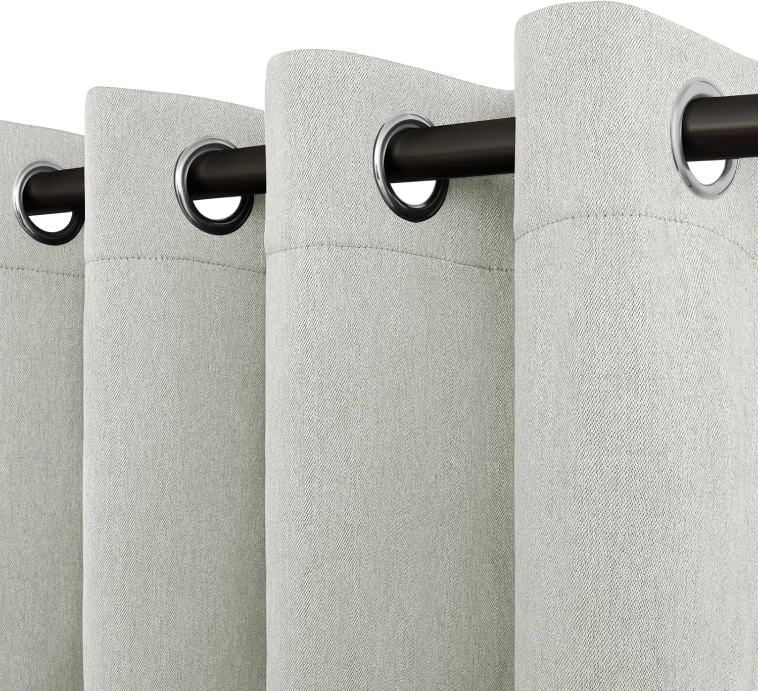 Easy-Going Linen Look Blackout Curtain 84 Inch Length Grommet Window Curtain Drapes for Bedroom, Living Room Thermal Insulated Room Darkening (Set of 2 Panels, Light Gray)