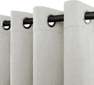 Easy-Going Linen Look Blackout Curtain 84 Inch Length Grommet Window Curtain Drapes for Bedroom, Living Room Thermal Insulated Room Darkening (Set of 2 Panels, Light Gray)
