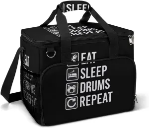 EAT Sleep Drum Repeat Camping Cooler Bags Insulated Beach Cooler Portable Leak Proof Camping Cooler with Shoulder Strap