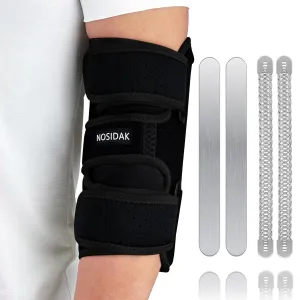 Elbow Brace for Cubital Tunnel Syndrome, Ulnar Nerve Brace, Elbow Splint for Sleeping with 4 Removable Metal Splints for Tendonitis, Arthritis, Tennis, Golf, Pain Relief for Men & Women Left