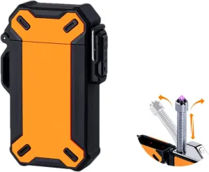 Electric Lighter Flexible Waterproof Windproof Pulse Arc Lighers USB Rechargeable for Candle Kitchen Outdoor Fireplace Camping(Orange)