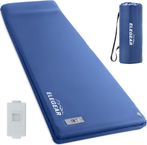 Elegear Self Inflating Sleeping Pad, Built-in Electric Pump 3.1" Ultra-Thick Memory Foam Camping Mattress with Pillow Foam Sleeping Pad for Camping R-Value 9.5 Foam Camping Pad for Car/Traveling