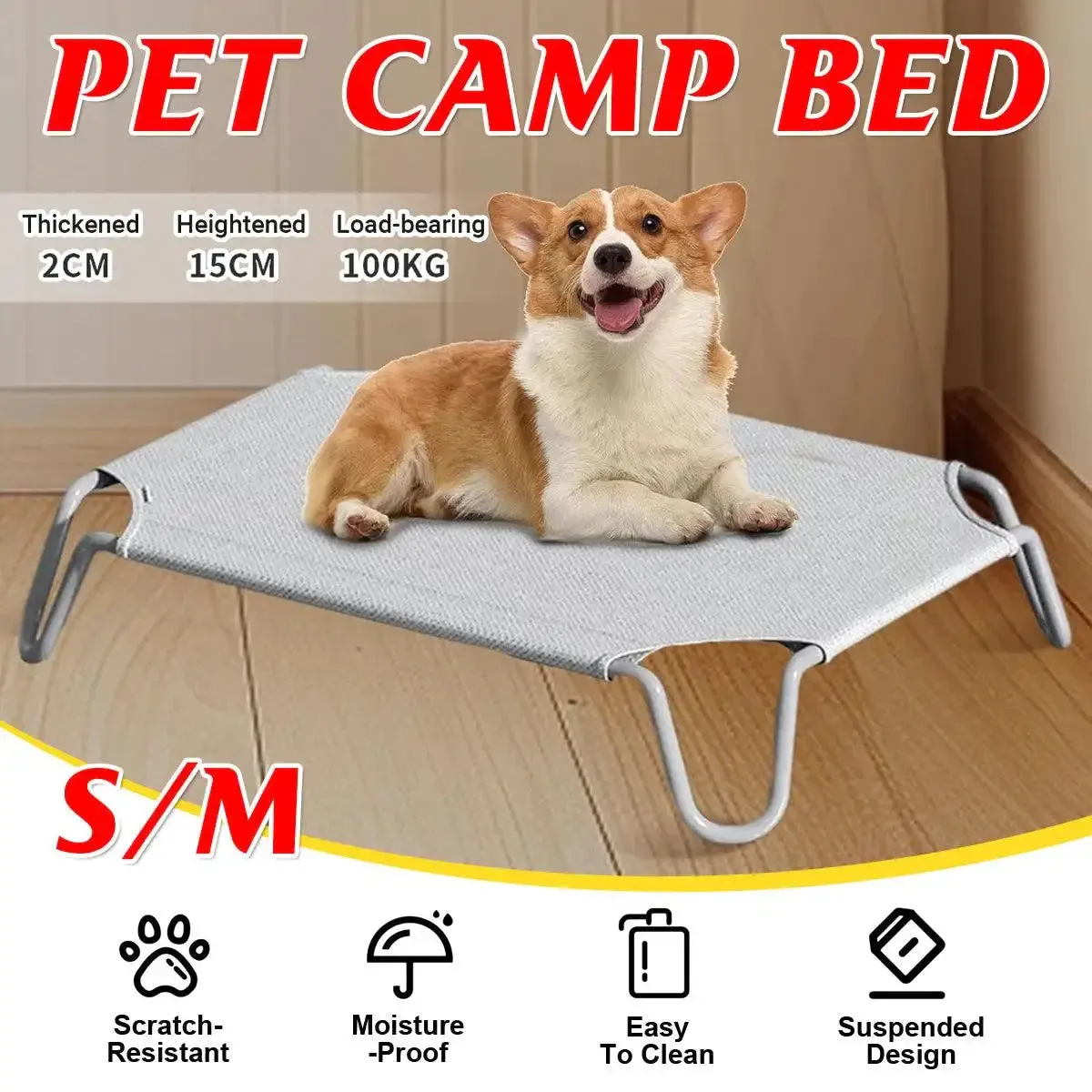 Elevated Design for Comfort Breathable & Portable Camping Dog Bed