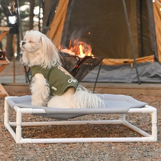 elevated dog bed - grey