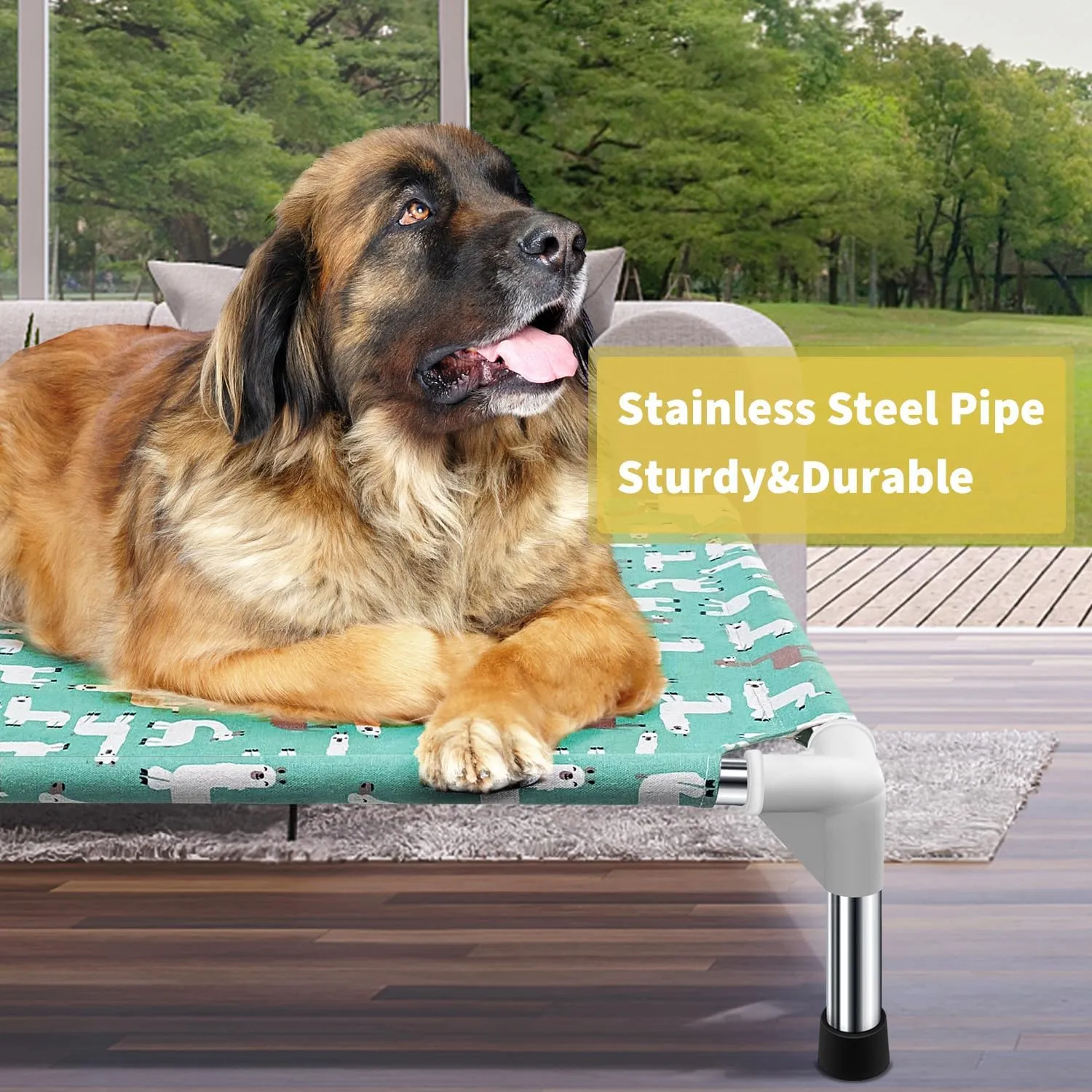 Elevated Dog Bed Pet cot for Large Dogs, Indoor and Outdoor Use for Large Pets