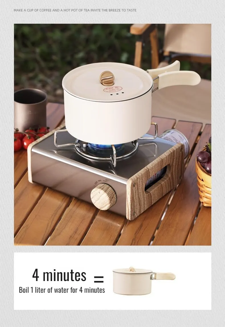 [Ellniges]【Portable Butane Stove】High-Output Mini Camping Heater, Compact Fuel-Efficient Design for Backpackers | Windproof Outdoor Cookware with Ergonomic (Perfect for UK Weather)