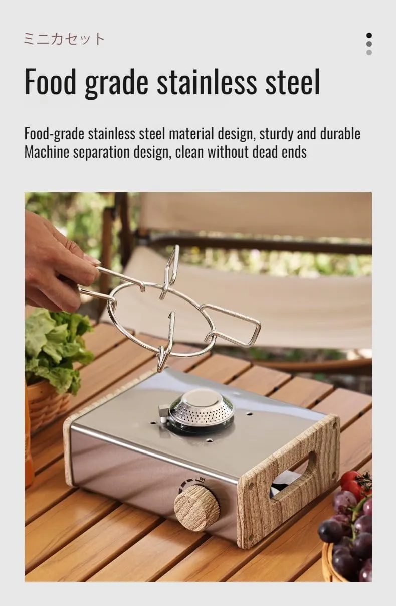 [Ellniges]【Portable Butane Stove】High-Output Mini Camping Heater, Compact Fuel-Efficient Design for Backpackers | Windproof Outdoor Cookware with Ergonomic (Perfect for UK Weather)