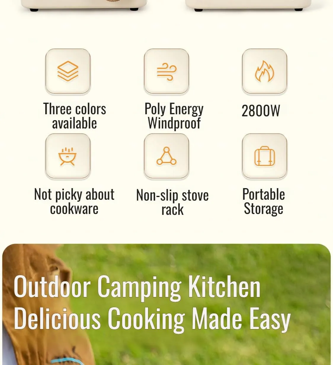 [Ellniges]【Portable Butane Stove】High-Output Mini Camping Heater, Compact Fuel-Efficient Design for Backpackers | Windproof Outdoor Cookware with Ergonomic (Perfect for UK Weather)