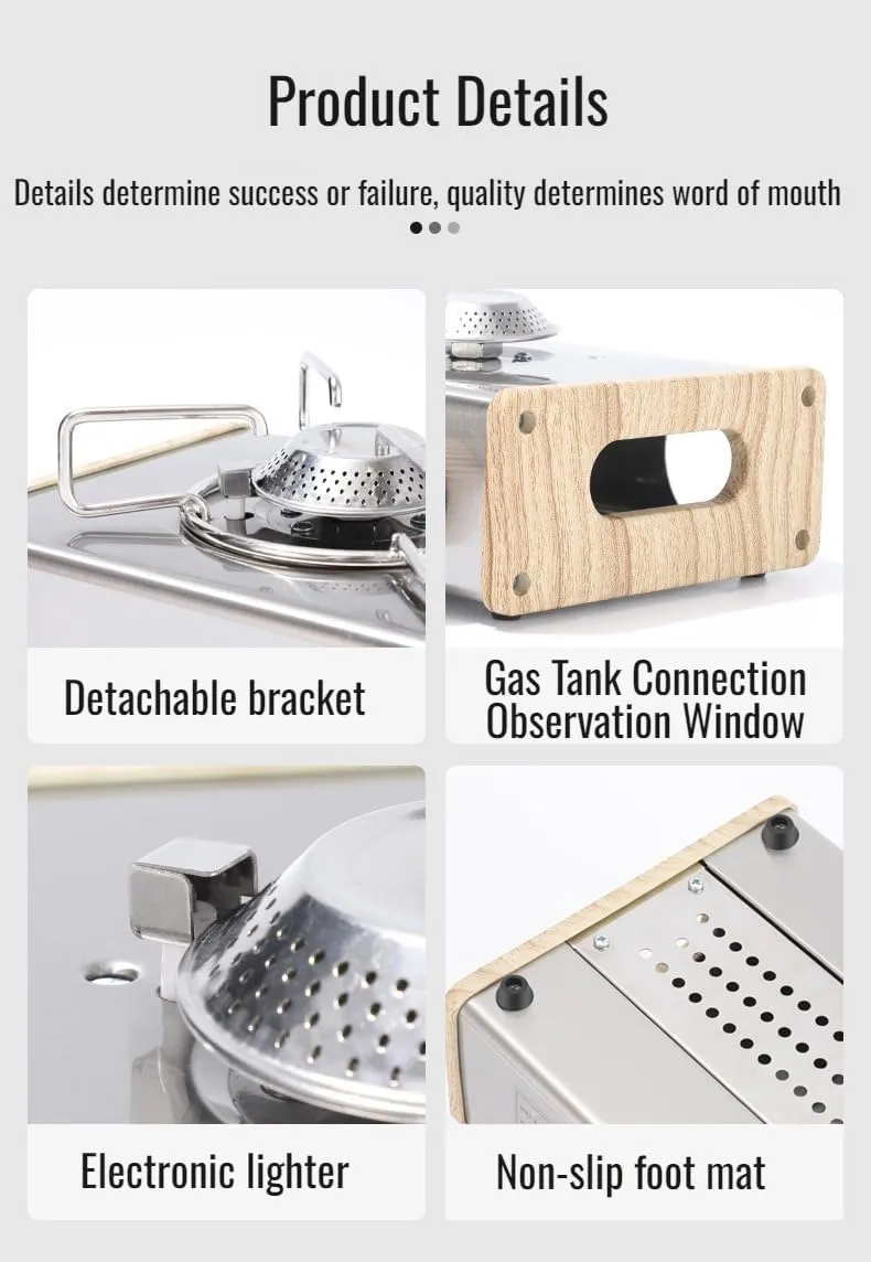 [Ellniges]【Portable Butane Stove】High-Output Mini Camping Heater, Compact Fuel-Efficient Design for Backpackers | Windproof Outdoor Cookware with Ergonomic (Perfect for UK Weather)