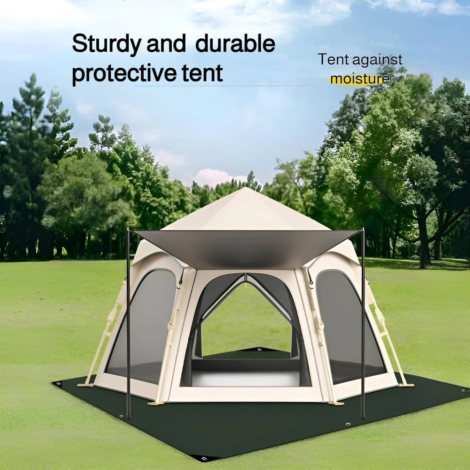 [Ellniges]【Waterproof Camping Mat】Thickened PE Ground Sheet with Dual-Layer Coating | Portable Foldable Outdoor Mat for Tent Protection | Dustproof Picnic Blanket for Desert Camping & Family Adventure