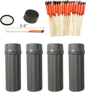 Emergency Fire Starter | Windproof & Waterproof Storm Matches with Waterproof Case & Wax Rope | Survival Gear for Camping, Hiking, Bushcraft, Hunting, Fishing, Outdoor, Power Outages, Bug Out Bag